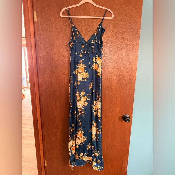 Vici Navy Floral Dress with Yellow Accents - Picture 4 of 6